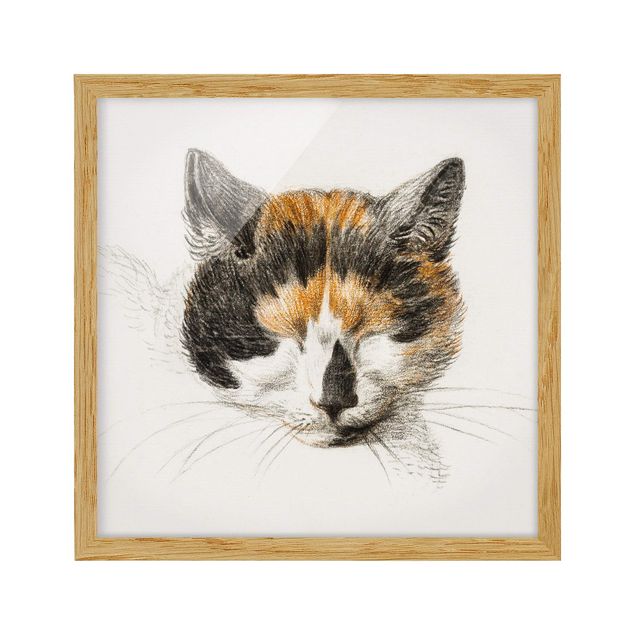 Animal canvas Vintage Drawing Cat IV