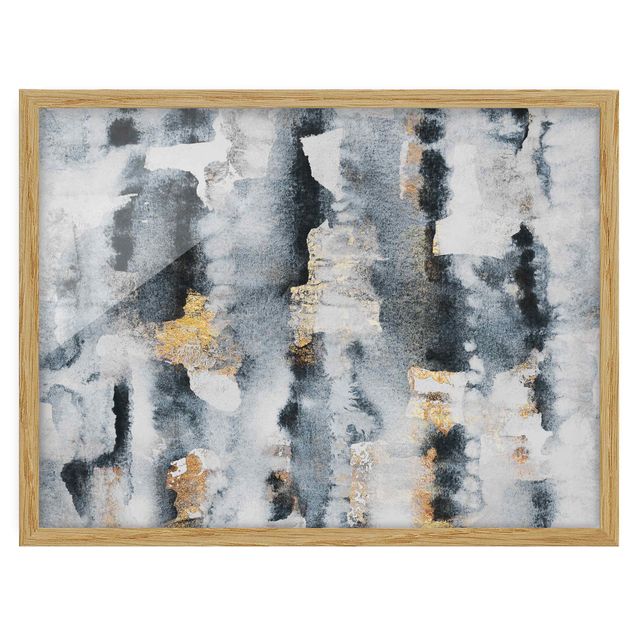 Modern art prints Abstract Watercolour With Gold