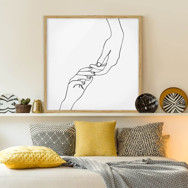Art styles Line Art Hands Touching Black And White