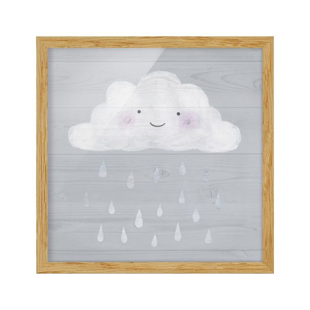 Love canvas wall art Cloud With Silver Raindrops