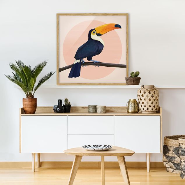 Prints animals Illustration Bird Toucan Painting Pastel