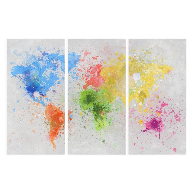 Canvas prints maps Colourful Splodges World Map