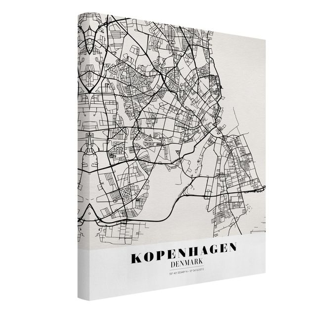 Canvas maps Copenhagen City Map - Classic