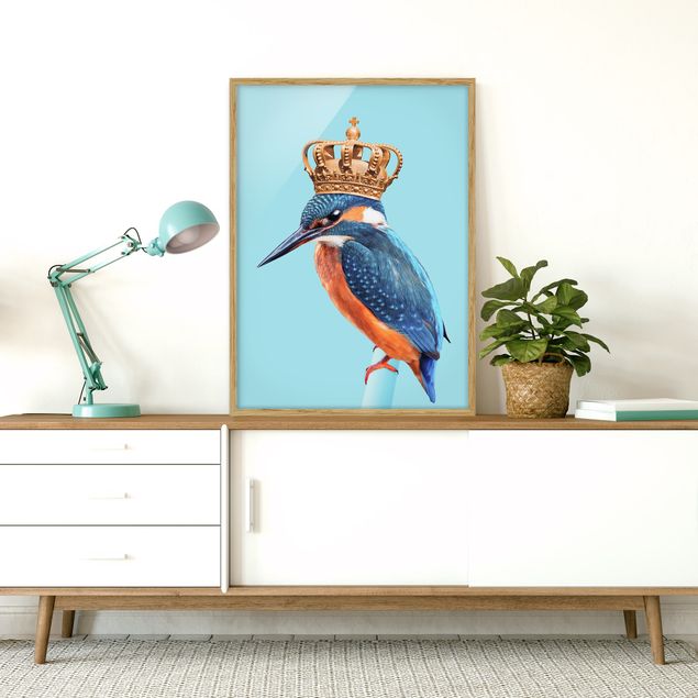 Prints animals Kingfisher With Crown