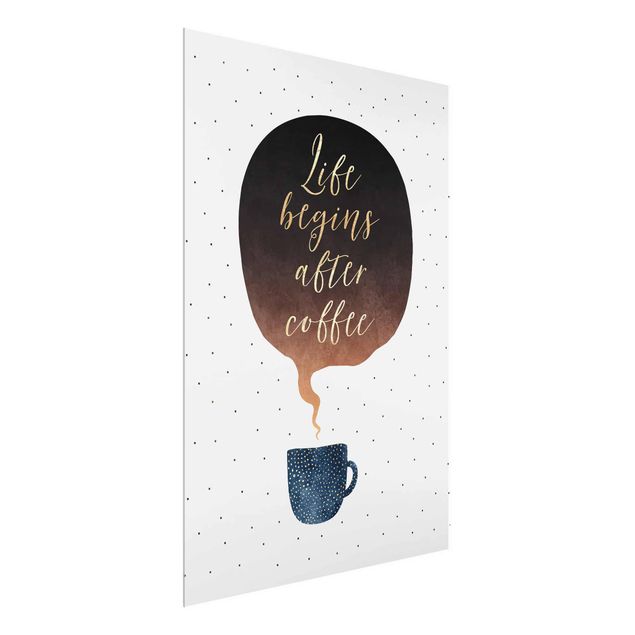 Quote wall art Life Begins After Coffee Dots