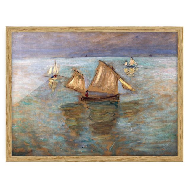 Prints fishes Claude Monet - Fishing Boats Near Pourville