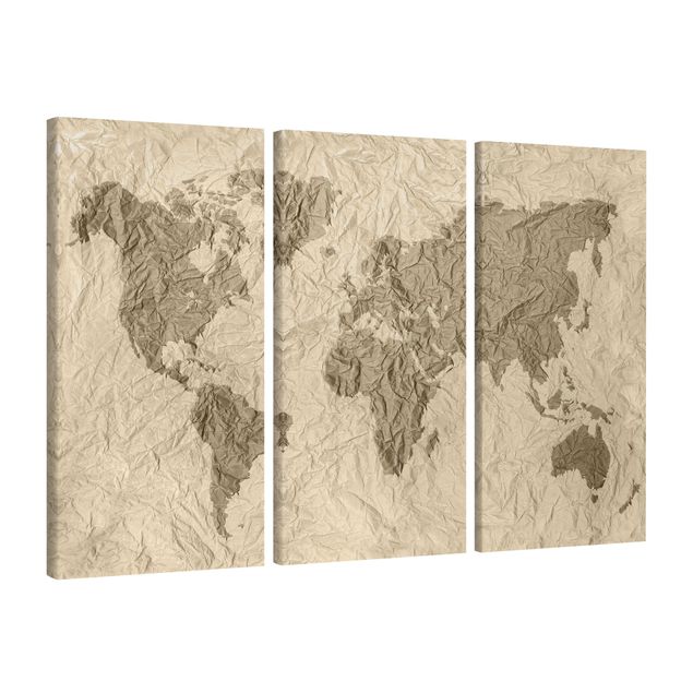 Prints maps Paper World Map Beige Brown