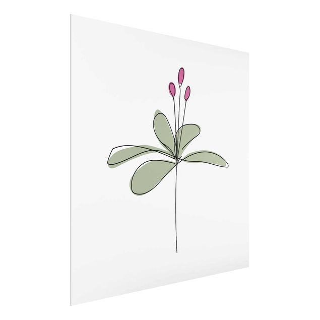 Glass prints flower Lily Line Art