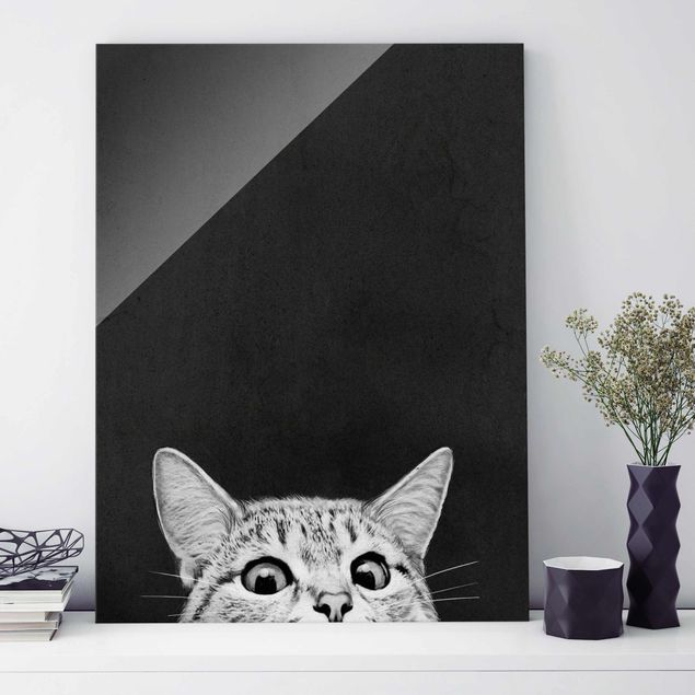 Black prints Illustration Cat Black And White Drawing