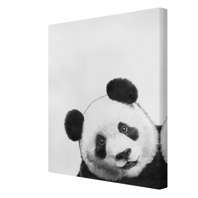 Canvas prints art print Illustration Panda Black And White Drawing