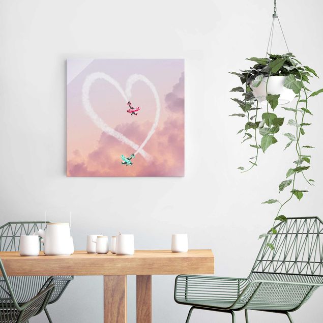 Art prints Heart With Airplanes