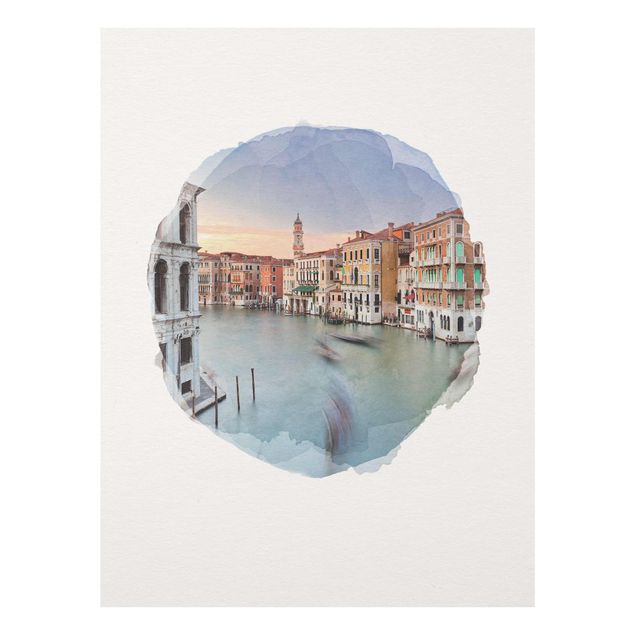 Modern art prints WaterColours - Grand Canal View From The Rialto Bridge Venice