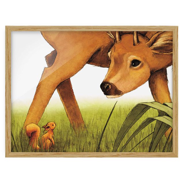 Contemporary art prints Einhörnchen Meets The Deer