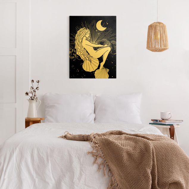 Canvas print gold - Illustration Ocean Dreamer At Night