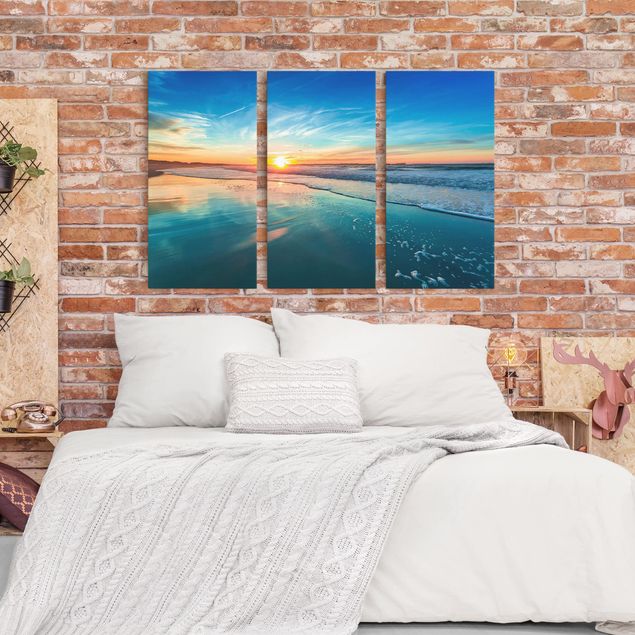 Sunset canvas wall art Romantic Sunset By The Sea