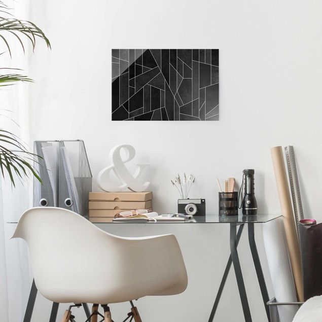 Kitchen Black And White Geometric Watercolour