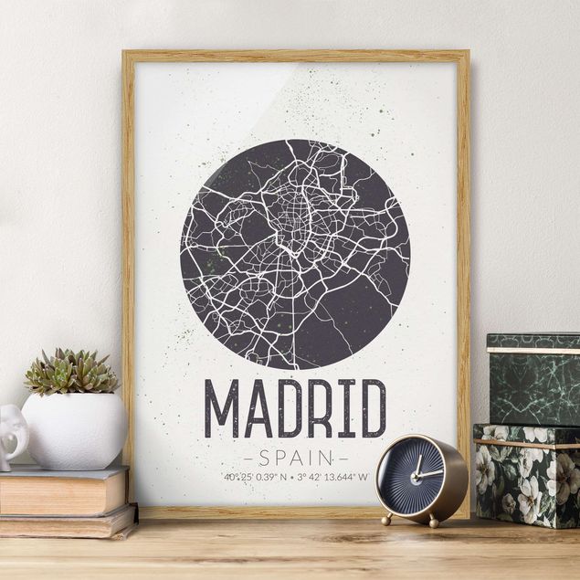 Kitchen Madrid City Map - Retro
