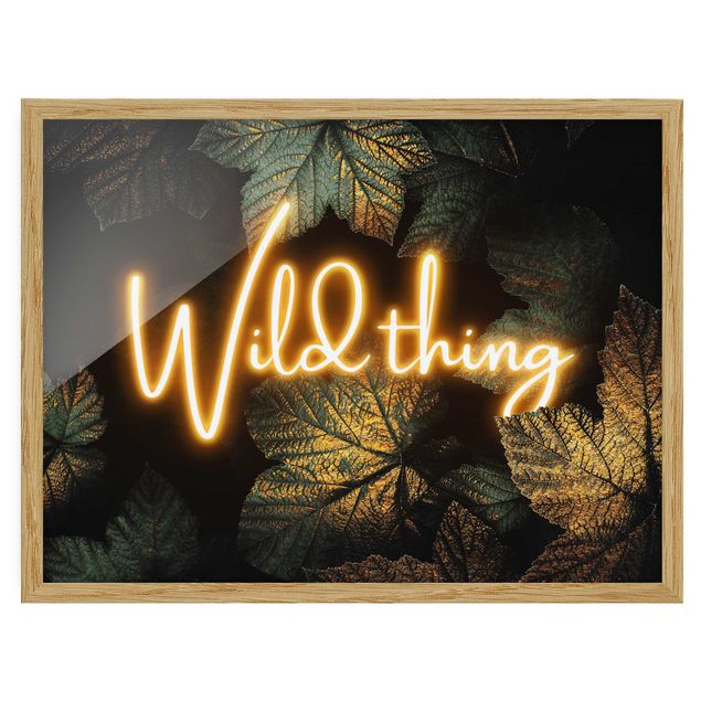 Abstract canvas wall art Wild Thing Golden Leaves