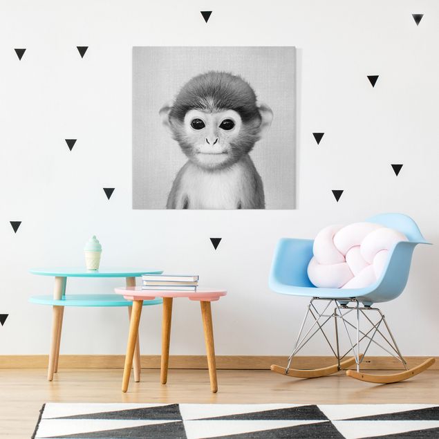 Print monkey designs Baby Monkey Anton Black And White