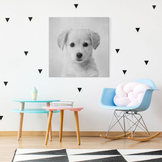 Dog print Baby Golden Retriever Gizmo Black And White