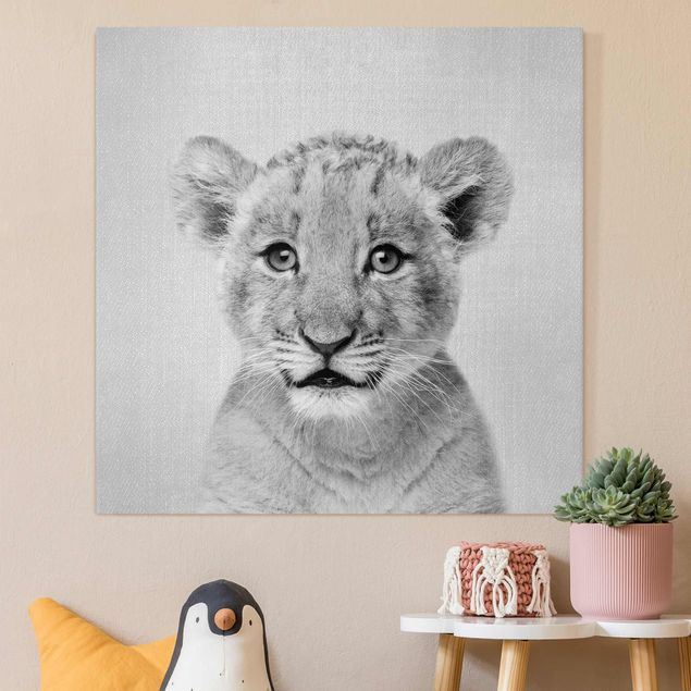 Nursery decoration Baby Lion Luca Black And White