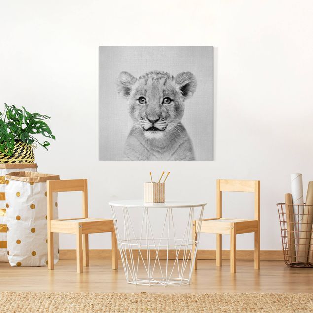 Lion wall art Baby Lion Luca Black And White