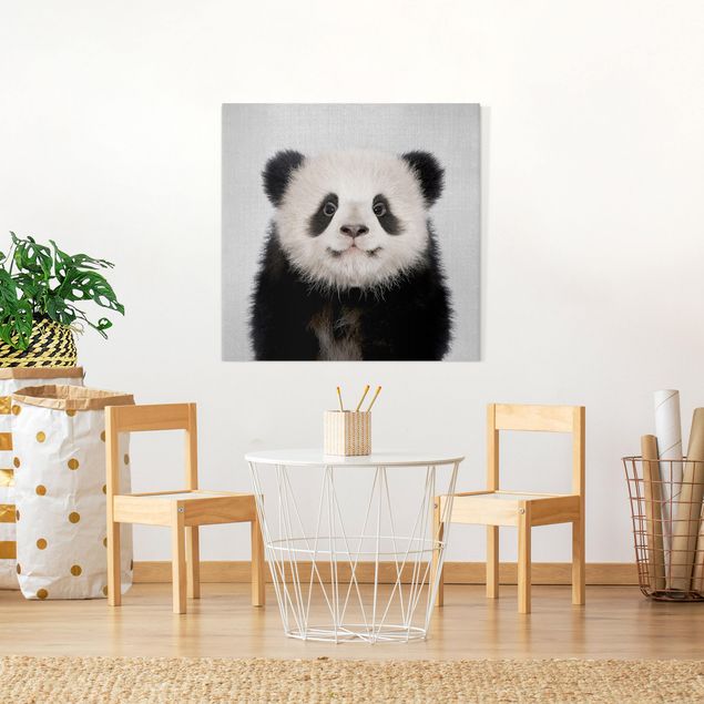 Wall art black and white Baby Panda Prian