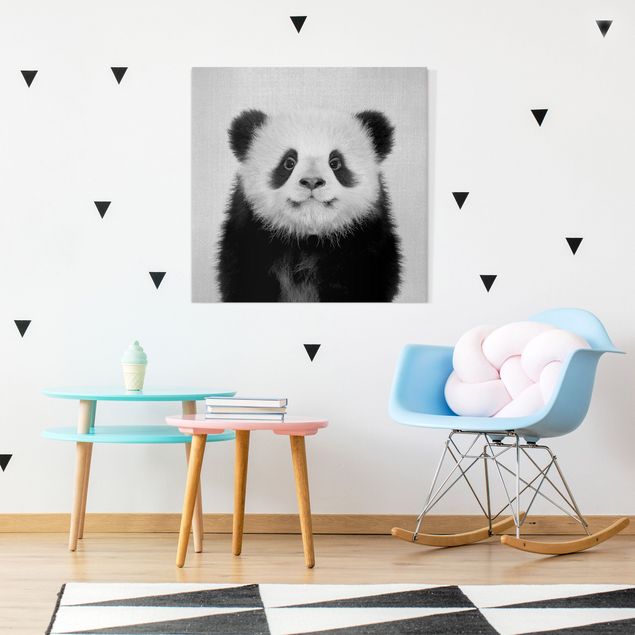 Panda bear wall art Baby Panda Prian Black And White