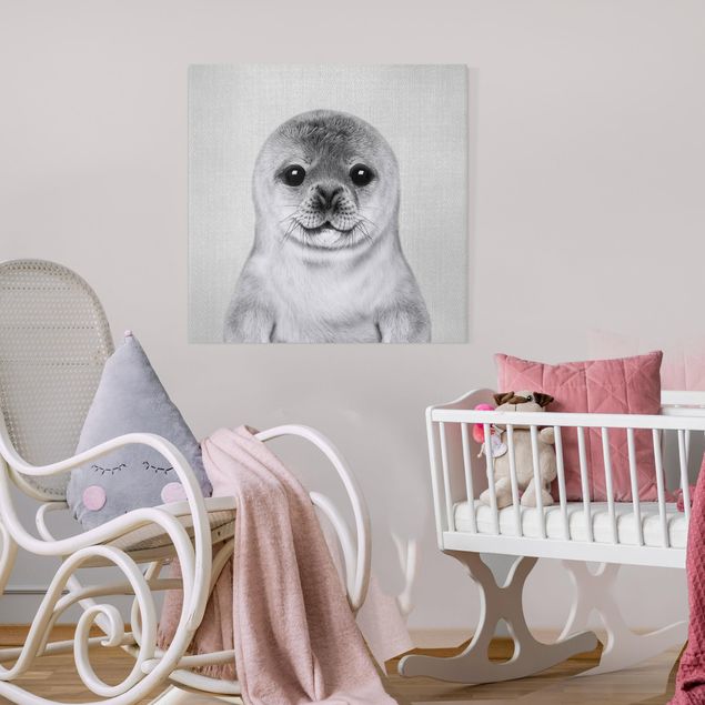 Canvas black and white Baby Seal Ronny Black And White
