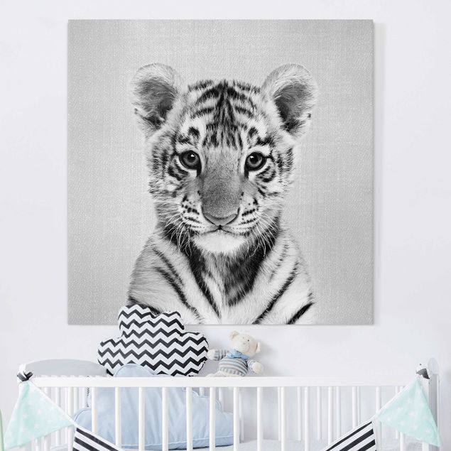 Kids room decor Baby Tiger Thor Black And White
