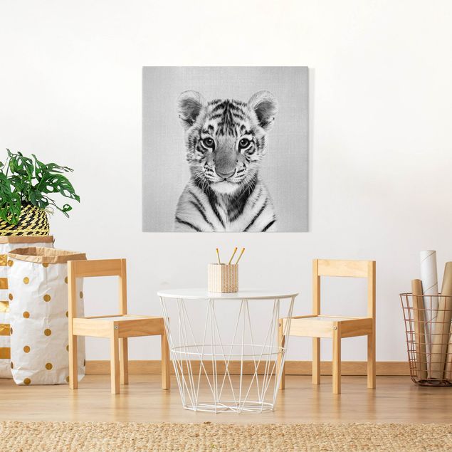 Tiger canvas art Baby Tiger Thor Black And White