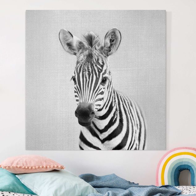 Zebra wall print Baby Zebra Zoey Black And White