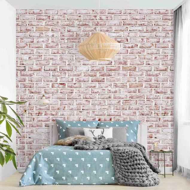 Modern wallpaper designs Brick Wall Shabby Painted White
