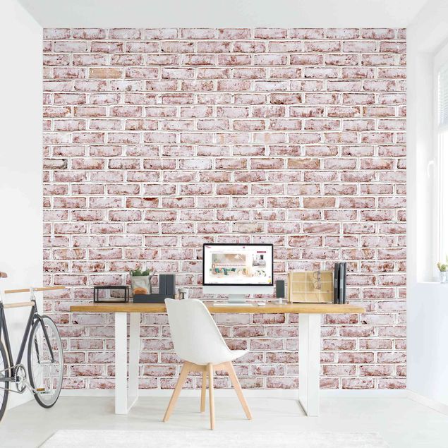 Wallpapers brick Brick Wall Shabby Painted White
