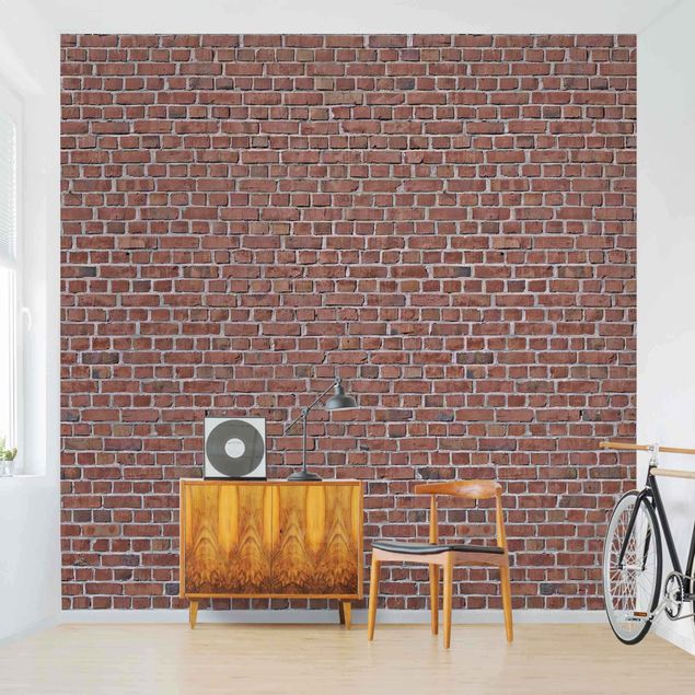Kitchen Brick Tile Wallpaper Red