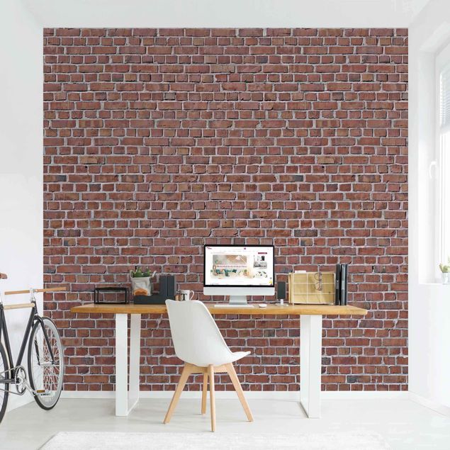 Brick effect wallpaper Brick Tile Wallpaper Red