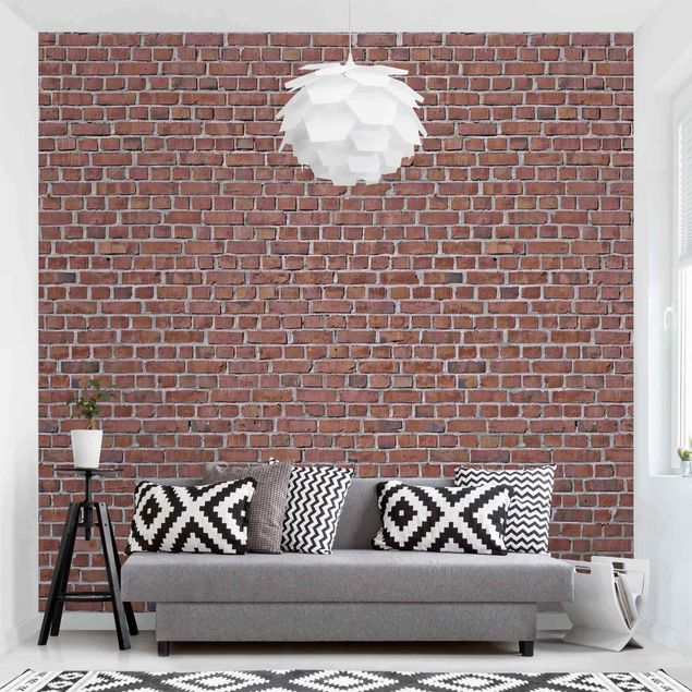 Contemporary wallpaper Brick Tile Wallpaper Red