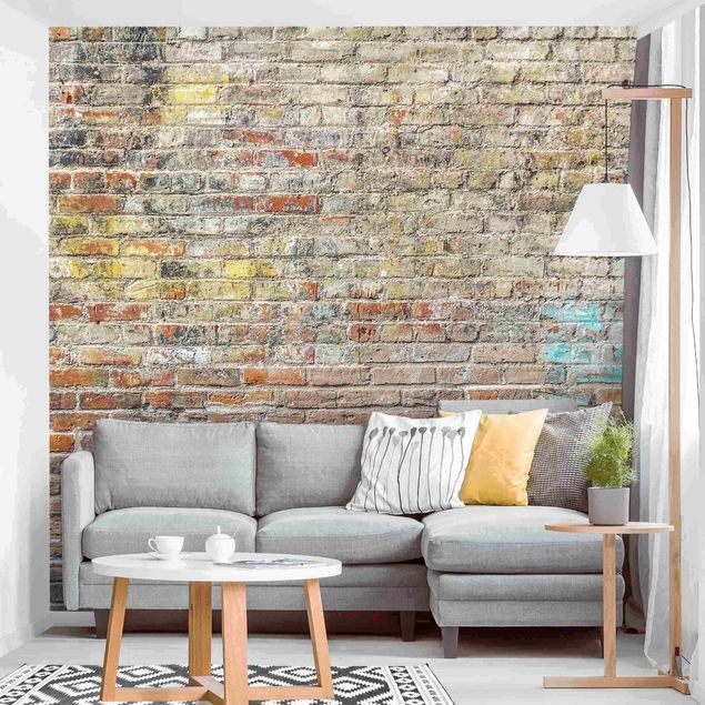 Kitchen Brick Wall With Shabby Colouring