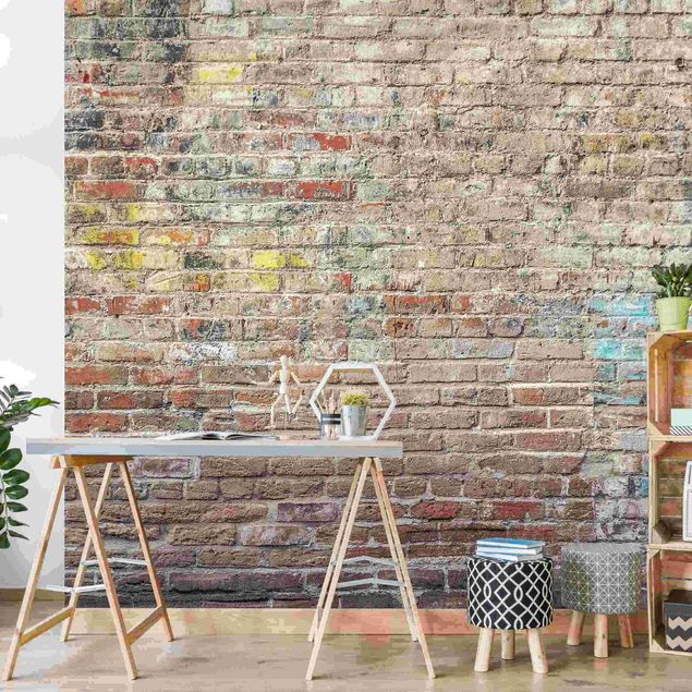 Wallpapers marble Brick Wall With Shabby Colouring