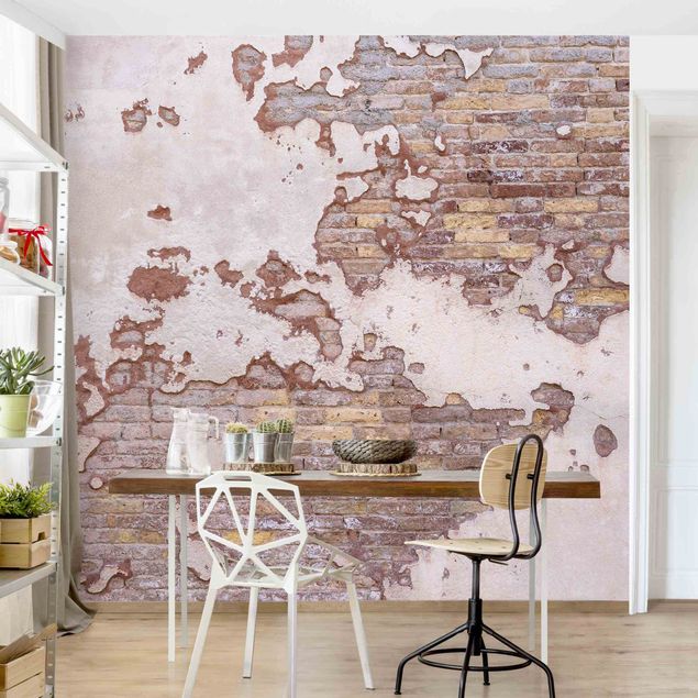 Contemporary wallpaper Brick Wall Rustic Shabby Plaster