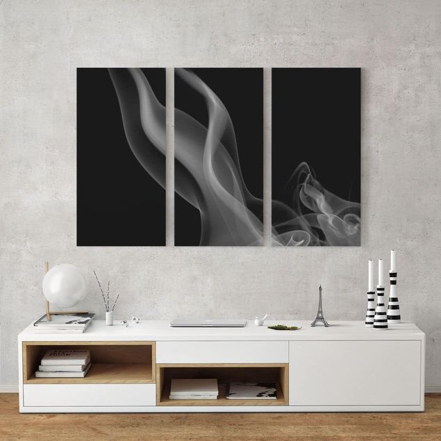 Abstract canvas wall art Silver Smoke