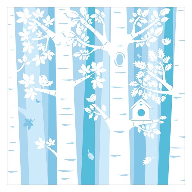 Peel and stick wallpaper Trees In The Forest Blue