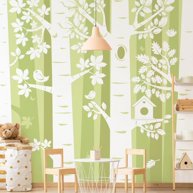 Kids room decor Trees In The Forest Green