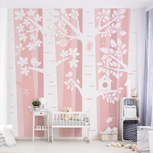 Nursery decoration Trees In The Forest Pink