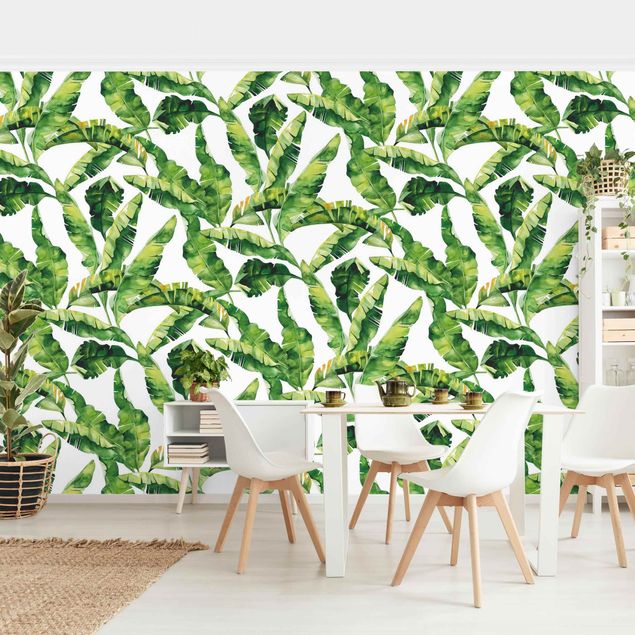 Wallpapers flower Banana Leaf Watercolour Pattern