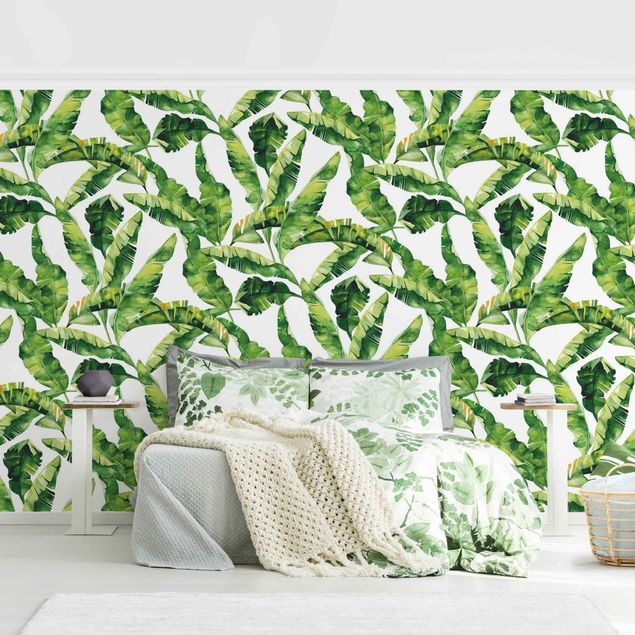 Wallpapers patterns Banana Leaf Watercolour Pattern