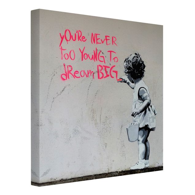 Black and white wall art Dream Big - Brandalised ft. Graffiti by Banksy