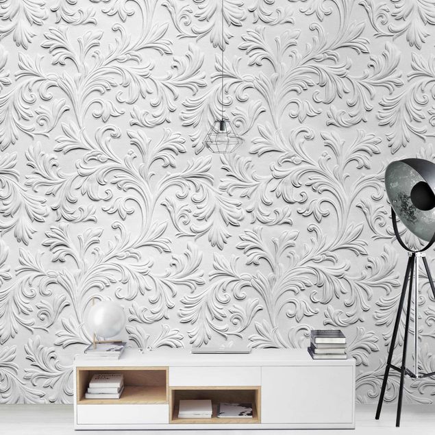 Wallpapers modern Baroque Pattern Plaster Optics