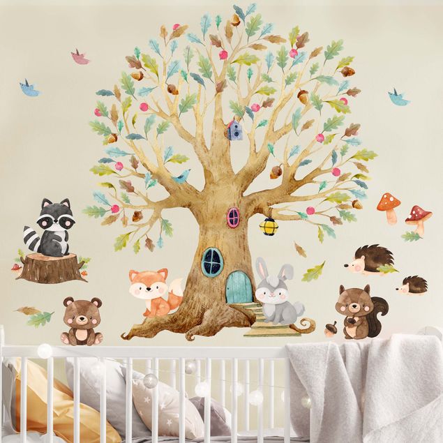 Wall stickers forest Tree forest animals autumn