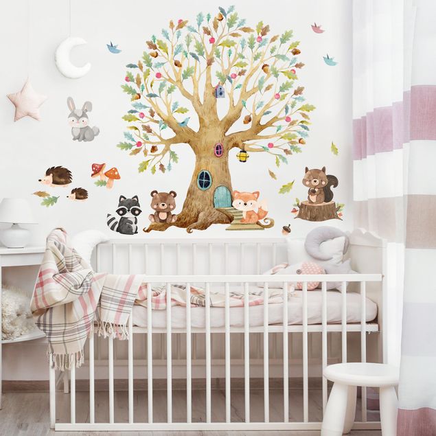 Wall stickers trees Tree forest animals autumn